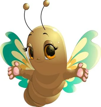 Cheerful cute butterfly Stock Illustration