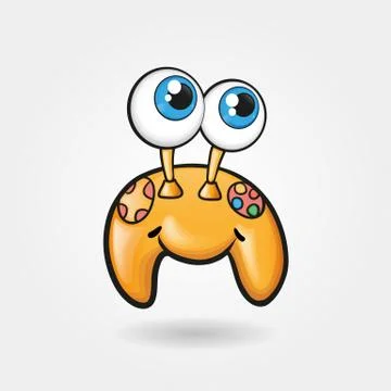 Cheerful cute gamepad vector illustration, funny cartoon character Stock-Illustration