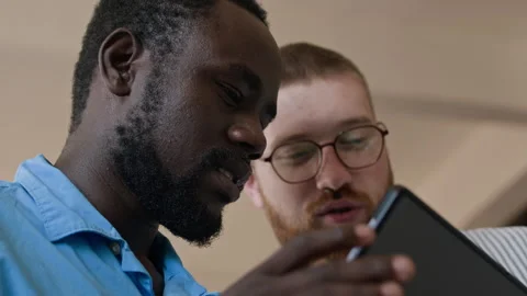 Cheerful Developers Testing New App Video stock 283211549