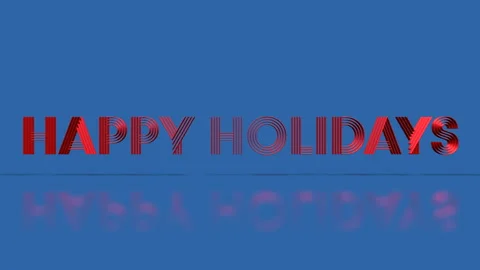 Cheerful diagonal pattern orange and blue Happy Holidays text on sleek, modern 库存影片 275882225