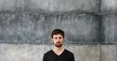 Cheerful dreamy young man Stock Footage 83242453