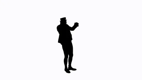 Cheerful Drunk Man Wearing the Hat is Dancing Funny on the White Background Stock Footage 74922741