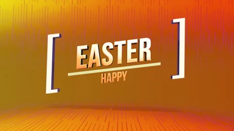 Cheerful easter design bold striped background with Happy Easter greeting Vidéo 267018226