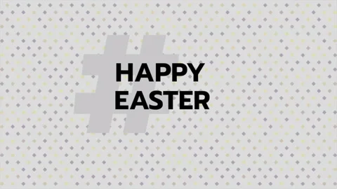 Cheerful easter pattern sprinkled dots with Happy Easter text Stock Footage 263695871