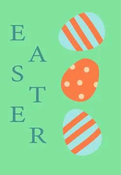 Cheerful easter poster design with colorful eggs for festive decoration Stock Illustration