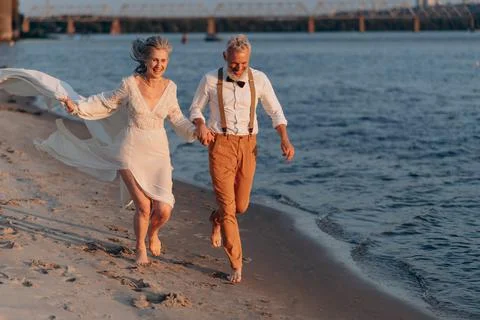 Cheerful elderly couple Stock Photos