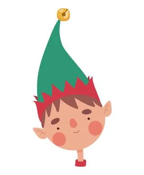Cheerful elfman face Stock Illustration