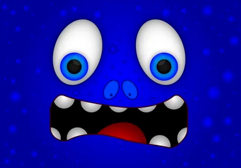 Cheerful face of a monster Stock Illustration