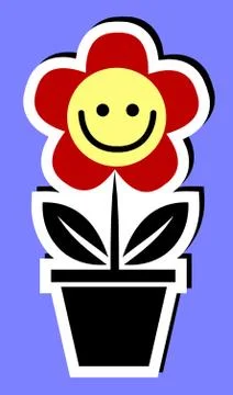 Cheerful flower smiling Stock Illustration