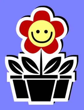 Cheerful flower smiling 스톡 일러스트