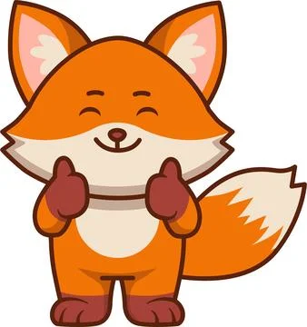 Cheerful Fox Giving Two Thumbs Up Gesture Stock Illustration