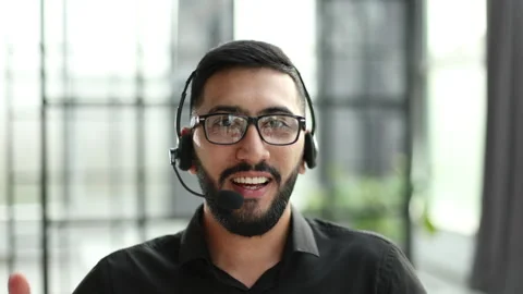 Cheerful friendly online technical opera... | Stock Video | Pond5