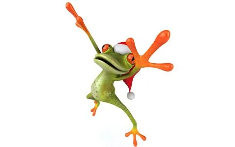 The cheerful frog is doing exercises. Stock Illustration
