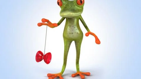 Cheerful frog plays Stock Illustration