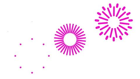 Cheerful fun celebration fireworks elements pink color 2D motion shapes isolated Stock Footage 273589387