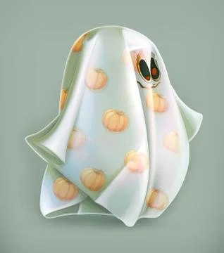 Cheerful ghost, vector icon Stock Illustration