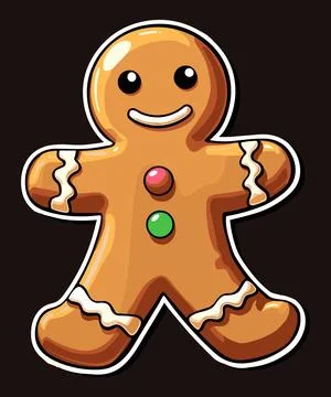Cheerful Gingerbread Man Character Spreading Holiday Joy And Sweet Festive Ma Stock Illustration