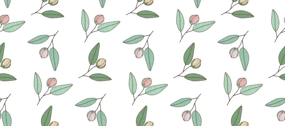 Cheerful girly seamless pattern with cute flowers. Stock Illustration