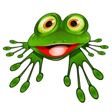 Cheerful Green Frog Stock Illustration