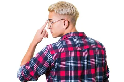 Cheerful guy in glasses posing in studio isolated on white background. Stock Photos