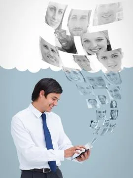Cheerful human resources director choosing future employees Stock Photos