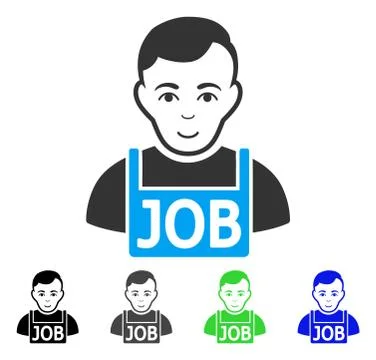 Cheerful Jobless Vector Icon Stock Illustration