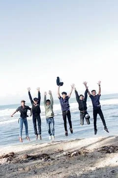Cheerful Jump Stock Photos