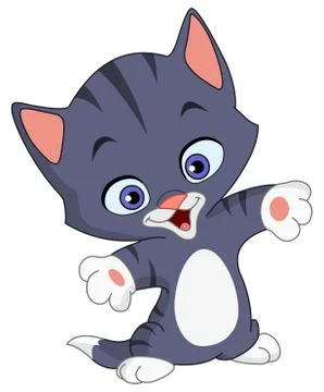 Cheerful kitten Illustrazione stock