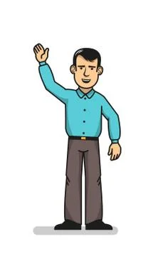 Cheerful man greetings Stock Illustration