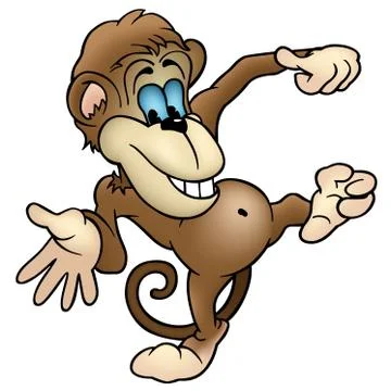 Cheerful Monkey Stock Illustration