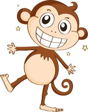 Cheerful monkey Stock Illustration