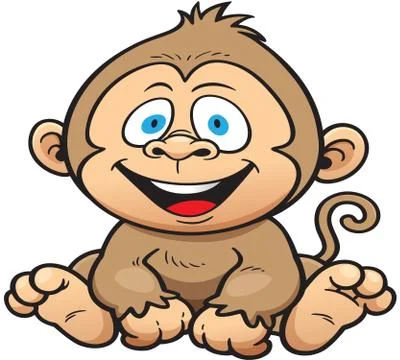 A cheerful monkey sits Illustrazione stock