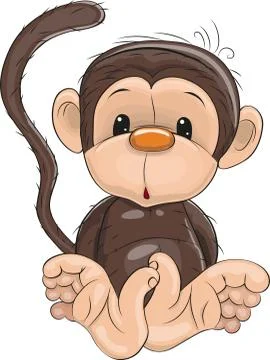 A cheerful monkey sits Stock Illustration