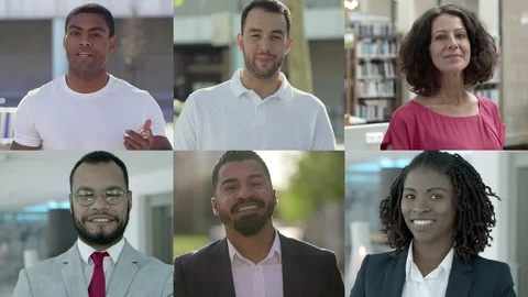 Cheerful multiethnic people Video stock 120979923