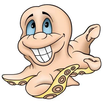Cheerful Octopus Stock Illustration