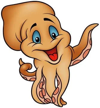 Cheerful Octopus Stock Illustration
