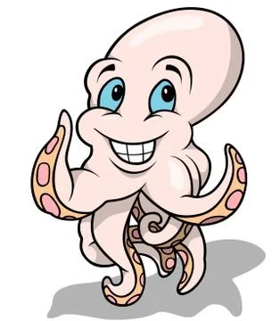 Cheerful Octopus Stock Illustration