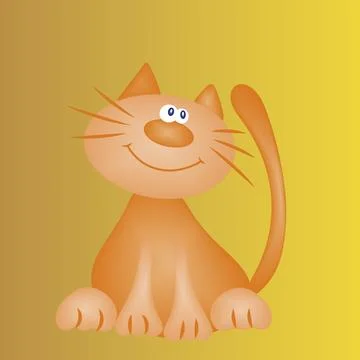 Cheerful Orange Cat Stock Illustration