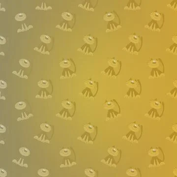 Cheerful Orange Cat Pattern Stock Illustration