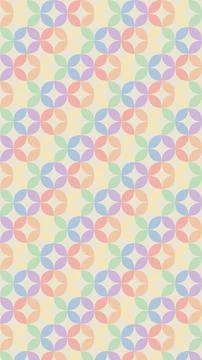 A cheerful pastel geometric pattern of overlapping circles and soft gradien.. Illustrazione stock
