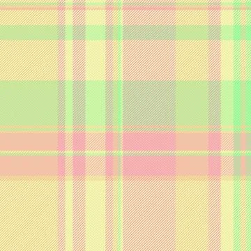 A cheerful pastel plaid pattern featuring soft yellow, pink, and green hues.  イラスト素材