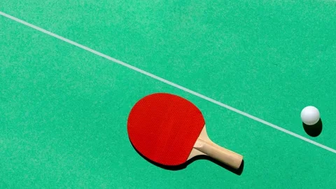 Cheerful ping pong on a green table Stock Footage 220614322