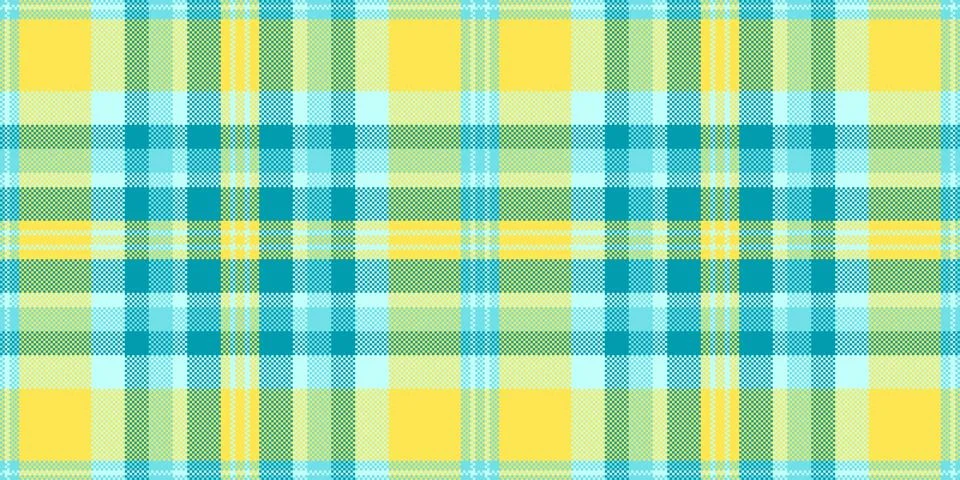 Cheerful plaid pattern featuring bright yellows, greens, and blues. Versatile Ilustração Stock