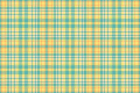 Cheerful plaid pattern in refreshing pastel hues of teal and yellow. Versatil Stock Illustration