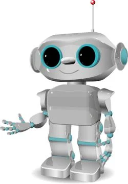 Cheerful plastic robot Stock Illustration