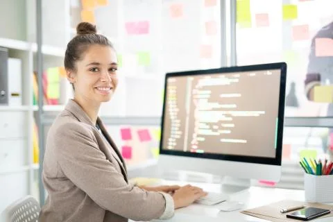 Cheerful programmer Stock Photos