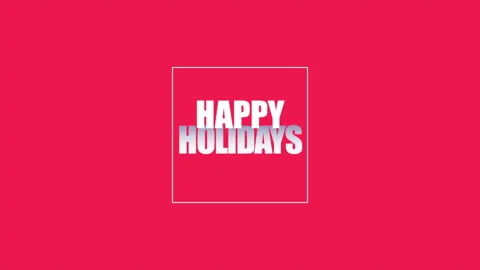 Cheerful red background with diagonal Happy Holidays in white Video stock 289154122