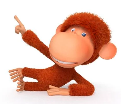 Cheerful, red monkey Illustrazione stock