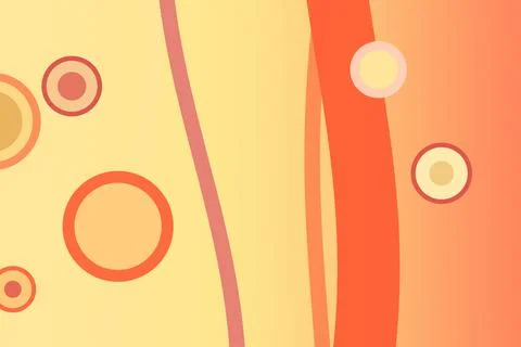 A cheerful retro composition of overlapping circles and flowing vertical ba.. Stock Illustration