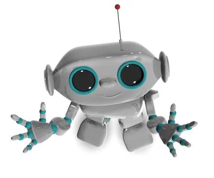 Cheerful robot top Stock Illustration